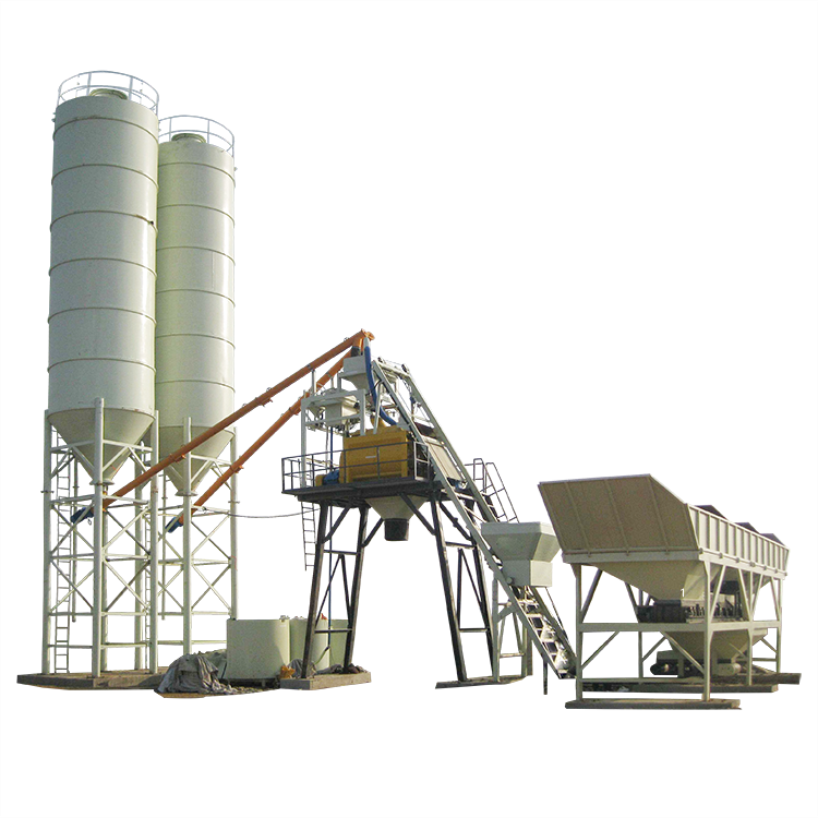 HZS75 ready-mix mini bucket-type concrete batching plant