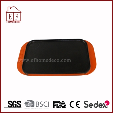 Cast iron preseasoned enamel grill pan
