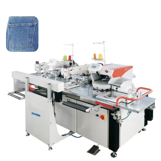 ZY220BMT Double Head Two Colors Stitch Automatic Jeans Pocket Sewing Machine