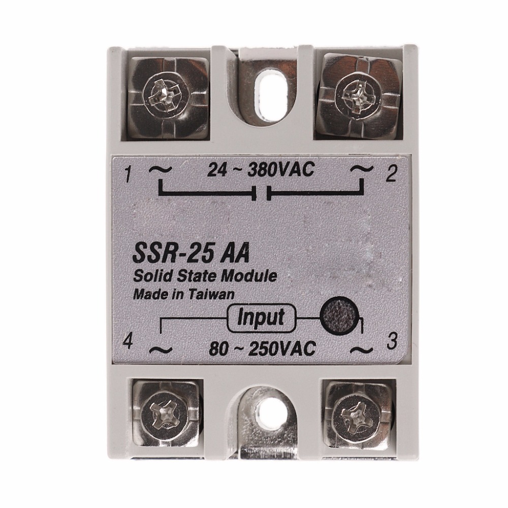 Solid State Relay Module SSR-25 AA 25A 250V 80-250V AC Input 24-380V AC Output