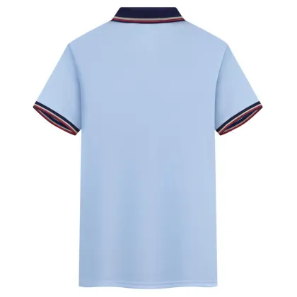 High Quality Men's Business Striped Polyester Polo T-Shirt
