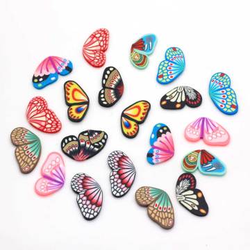 Bunte Polymer Clay künstliche Schmetterlingsflügel Charms DIY Craft Home Party Telefon Fall handgemachte Ornament Zubehör Nail Art