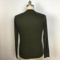 Pull à cou rond vert foncé pour hommes