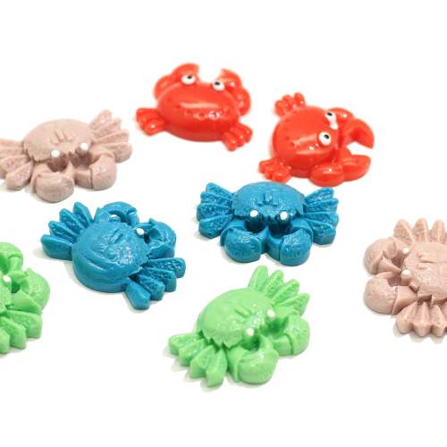 Cabochon en résine de crabe à dos plat multicolore pour décoration artisanale faite à la main ornements de jouets pour enfants entretoise de perle