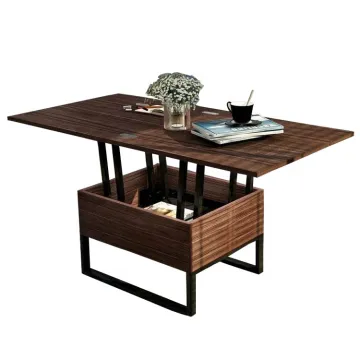 Modern Square Double Folding Teak Root Coffee Table