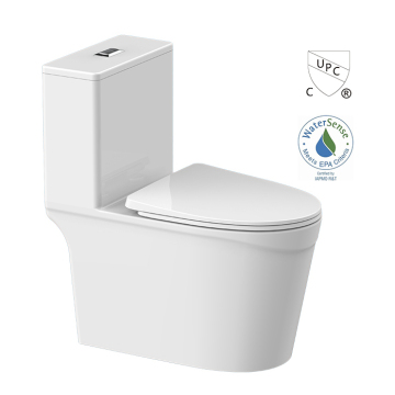 Water-Saving One Piece Ceramic Toilet with Smooth Surface and Siphon Flushing