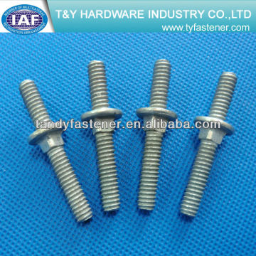 Double threaded tapping screw hanger bolt