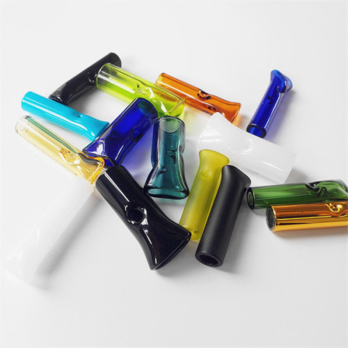 Rainbow Colors Flat glass tips for cigarette smoking