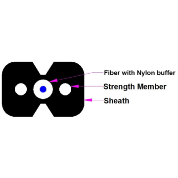 Singlemode Nylon Buffer Outdoor Indoor Fiber Cable Wire