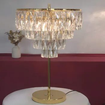 Elegant Crystal Table Floor Lamp for Reading Room, Bedroom, or Office