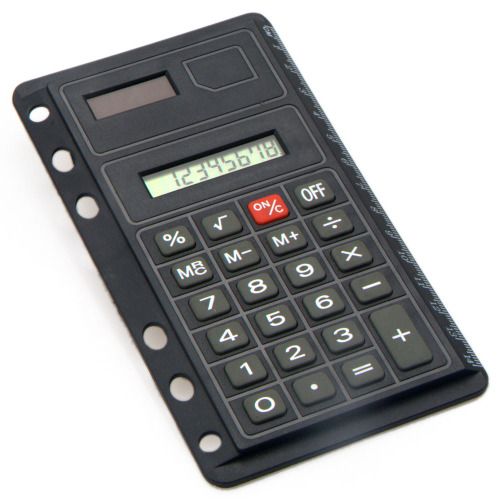 8 Digits Dual Power Super Thin Pocket Calculator with Ruler