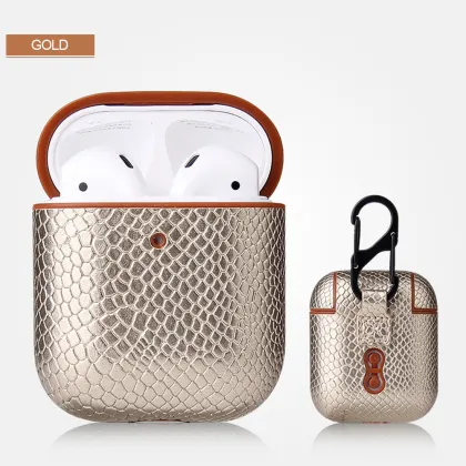 PGRETY Leather Earphone Cases: Snakeskin Texture Cases for AirPods 1, 2, 3, and AirPods Pro 2