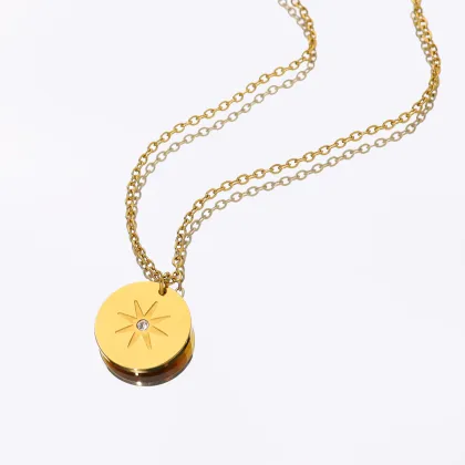 Sun Star Necklace Simple Classic Titanium Steel Necklace