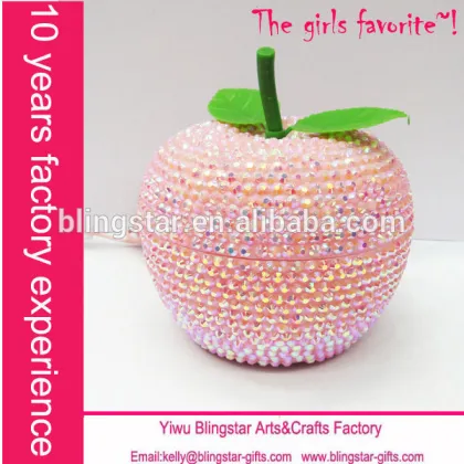 Hot selling Chrismass apple tree wired diamante rhinestone crystal telephone