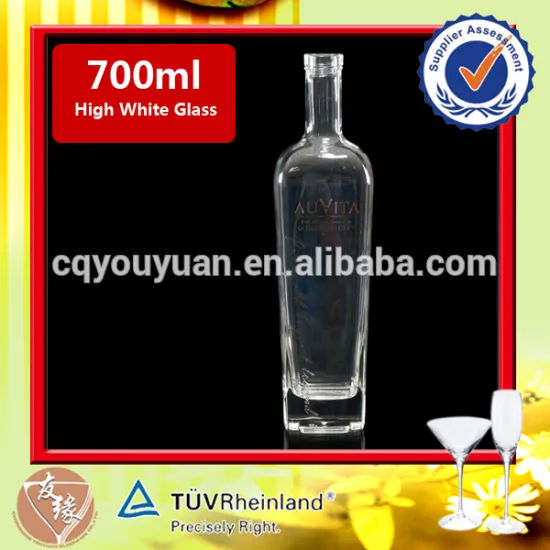 Brand new style super flint glass packaging bottle 700ml whisky cork cap bottle