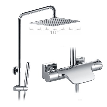 Chrome Brass Rainfall Single Handle Thermostatic Shower