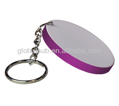 Sublimation 60mm Round Blank Polymer Keychain,Key Ring