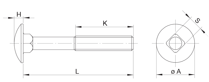 Drawing Round Head Square Neck Bolts Drawing