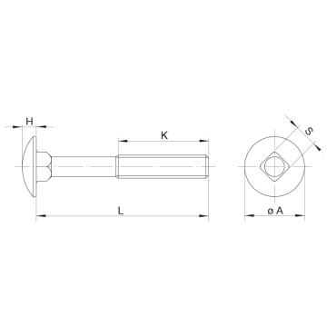 Drawing Round Head Square Neck Bolts Drawing