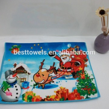 Cheap plain white christmas printed cotton tea towels wholesale