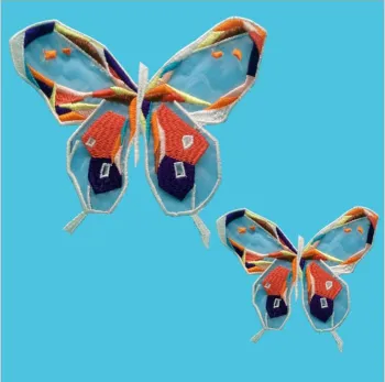 Fancy Organza Cheap Applique Hat Patches