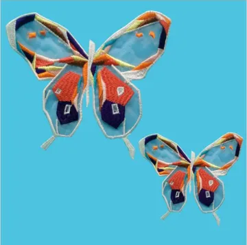 Fancy Organza Cheap Applique Hat Patches