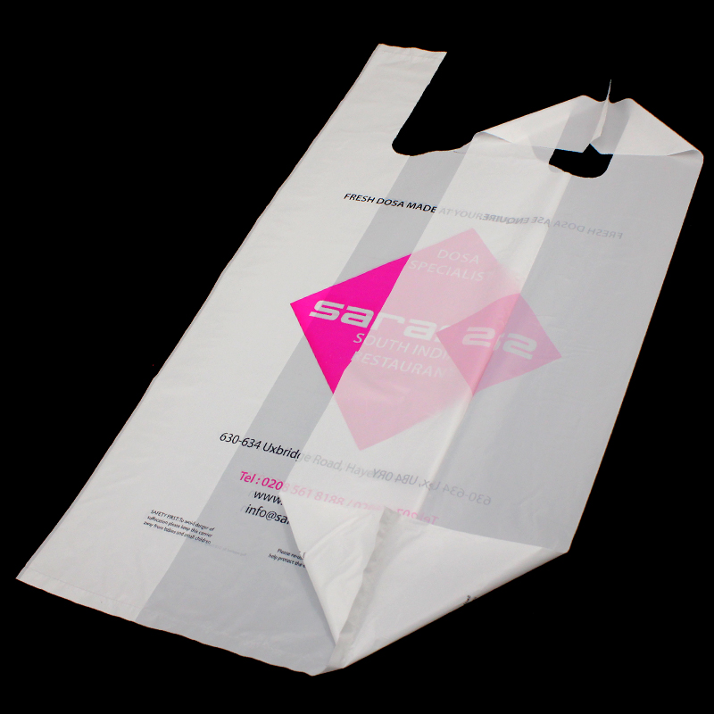 Fully Biodegradable Supermarket Plastic Vest Carrier Shopping Bags