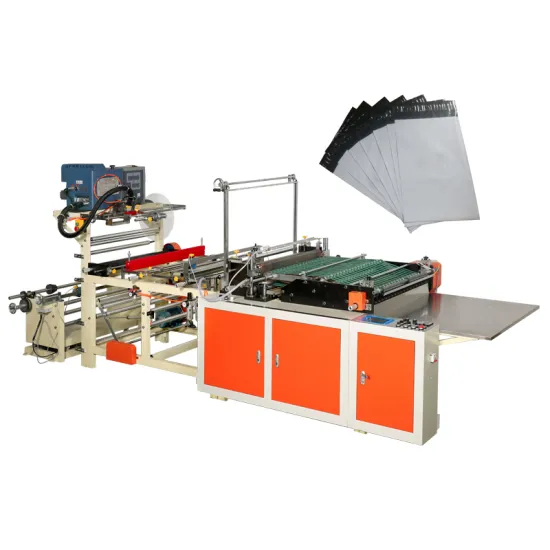 Polythene Courier Bag Making Machine with Mailing Packing Bag Cutting, Hot Melt Adhesive Tape, and Side Sealing Function