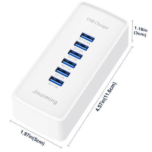 Adaptateur chargeur USB de voyage intelligent 6 ports 5V 3A