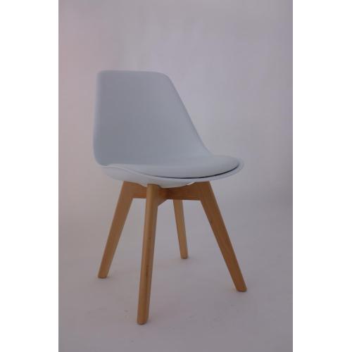 Silla popular de la serie Tulip con base de madera