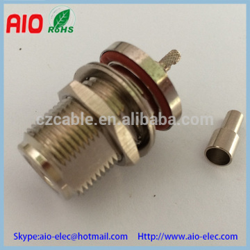 N Female jack crimp window-opened bulkhead mount connector