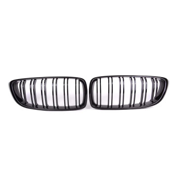 M4 Style ABS Gloss Black Double Slat Front Bumper Grille for BMW 4 Series F32/F36