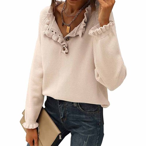 Women's Long Sleeve shoulder sweaters