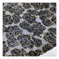 flower jacquard fabric garments accessories sequin fabric for sublimation BLACK GOLD