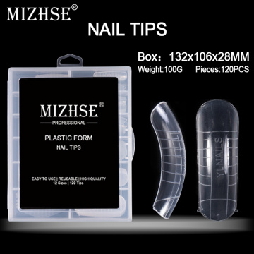 MIZHSE 120 Pcs 12 Size Clear False Nails Quick poly nail gelBuilder Mold Finger Extension Nail Art UV Builder poly nail gelTool