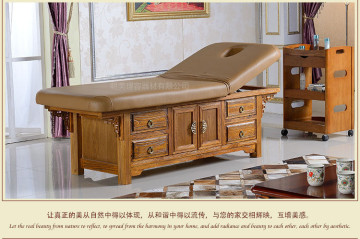 wooden frame  massage table for beauty salon