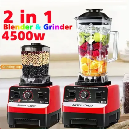 Moulinex Silver Crest Blender SC-1589 Pure Copper Motor 4500W 2-in-1 Meat/Food Processor & Smoothie Mixer