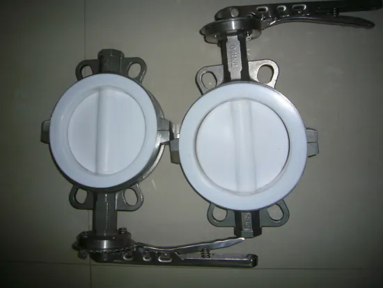 Oem Custom Full Ptfe Coated Wafer Butterfly Valve For Phosphoric Acid, Alkali Chlor Bs5155