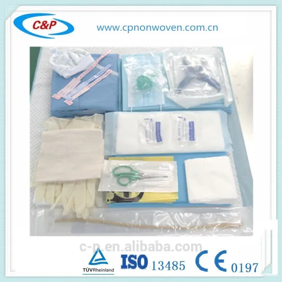 Single Use Medical Delivery Drape Kit With Baby Blanket And Umbilical Scissors