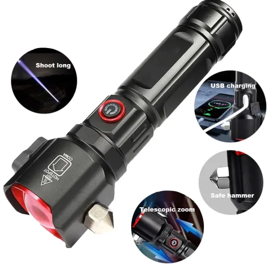 Powerful Rechargeable LED Metal Waterproof Zoom Torch Light with Long Range White Laser Flashlight