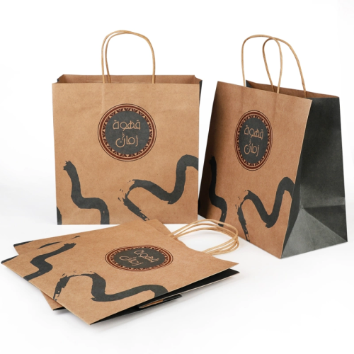 Brown Paper Shopping Bag with Handles