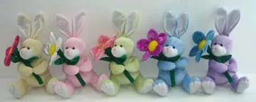 plush rabbit w/plush flower