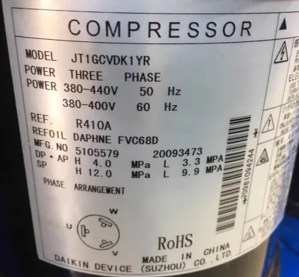 DAI KIN Inverter Compressor JT Series