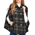 Womens Plaid Poncho Coat