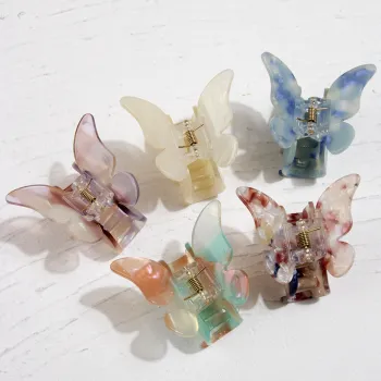 Korean INS Fashion Large Size Mottled Tortoise Resin Acrylic Hair Claw Clip for Women - Stylish Hair Accessories