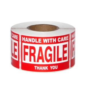 Fragile label handling sticker