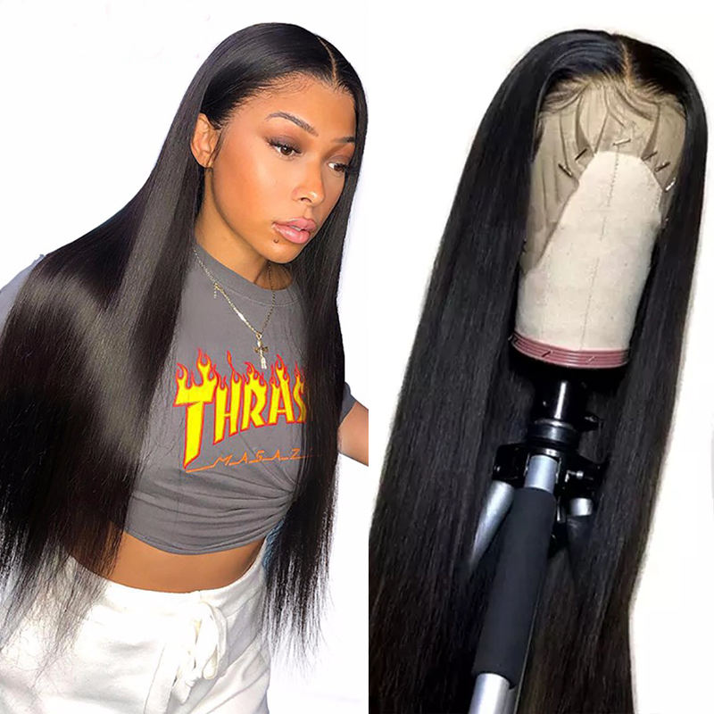 30 40 pulgada 13x6 diretso nga lace front wig front hair hair 13x4 frontal nga 5x5 nga wala magdadya nga mga wigs 250% alang sa mga babaye