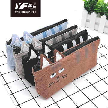 Cute cat style canvas pencil case