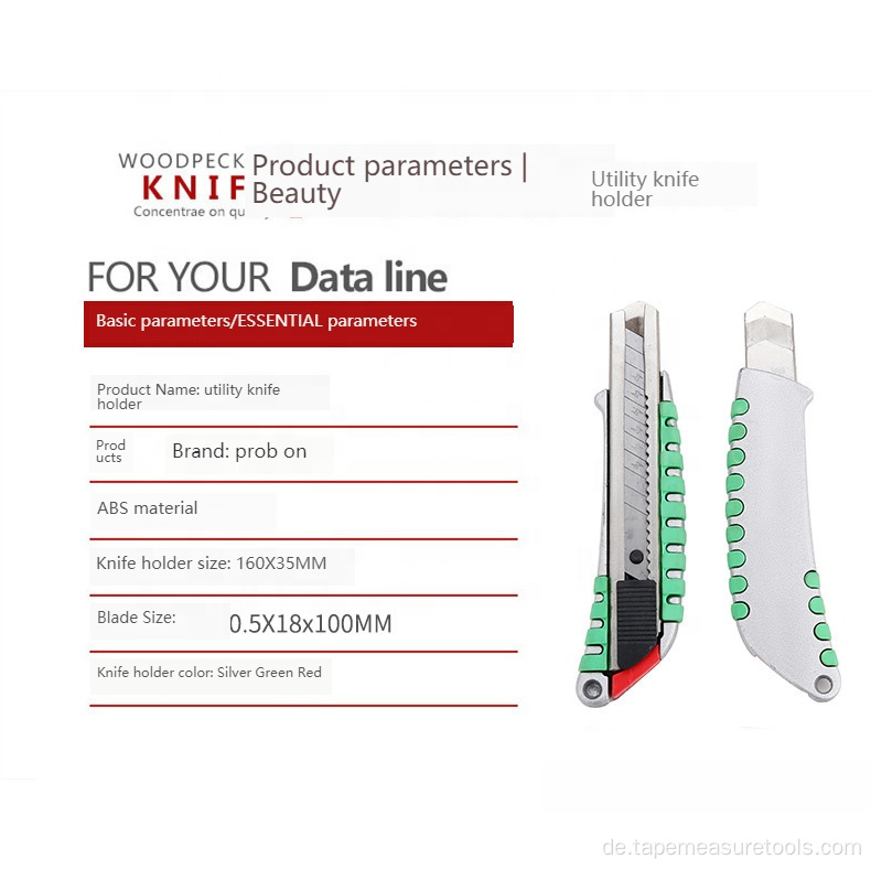 18 mm Aluminiumlegierung beschichtetes Universalmesser coated