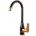 High-Quality Single-Handle Black Gold Space Aluminum Kitchen Faucet with Deck Mount
